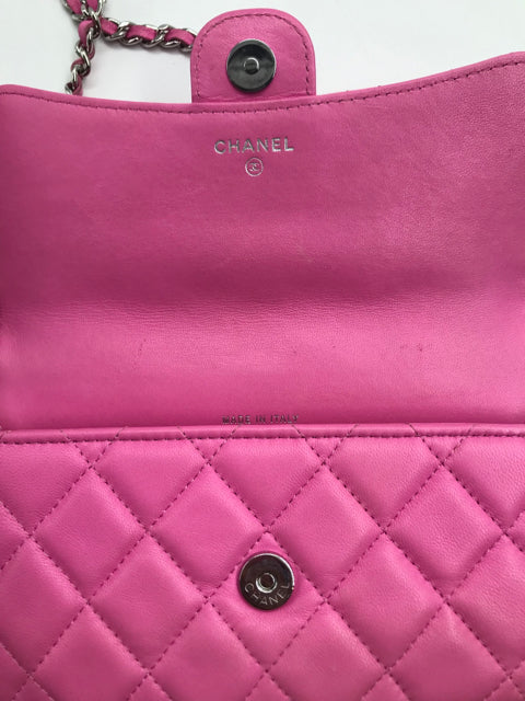 Chanel Pink Calfskin 2021 Small Flap Pouch Handbag