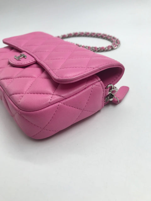 Chanel Pink Calfskin 2021 Small Flap Pouch Handbag