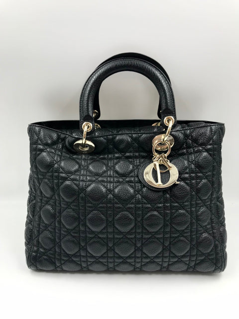 Christian Dior Black Large Lady Dior Tote Handbag