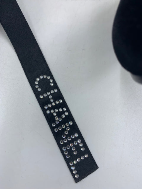 Chanel Black White Velvet/Satin Ankle Tie Size 38.5 Heels