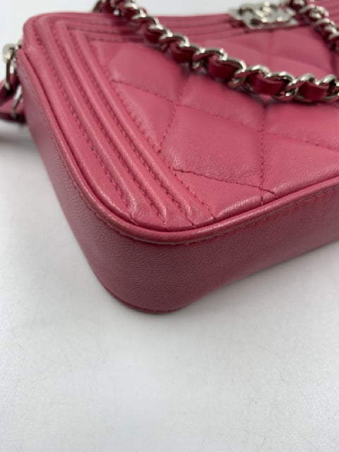 Chanel Pink Calfskin Boy Double Zip WOC