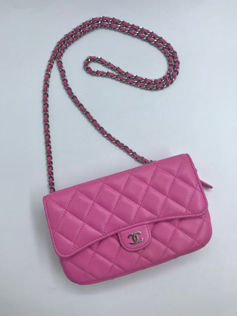 Chanel Pink Calfskin 2021 Small Flap Pouch Handbag