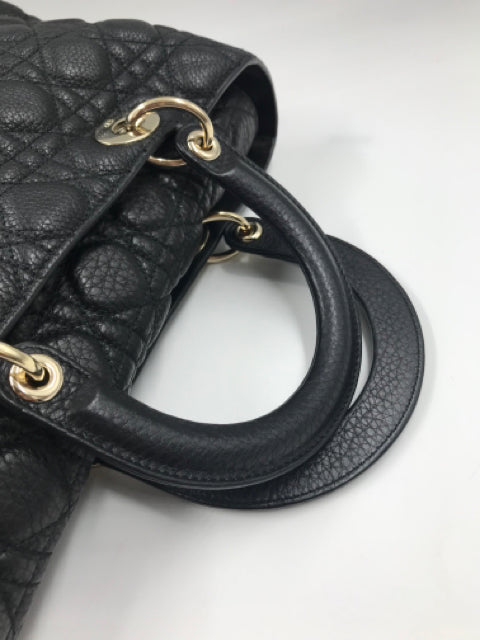Christian Dior Black Large Lady Dior Tote Handbag
