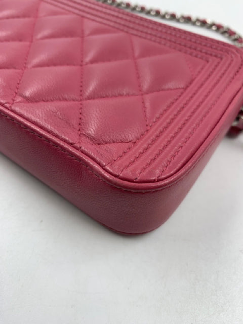 Chanel Pink Calfskin Boy Double Zip WOC