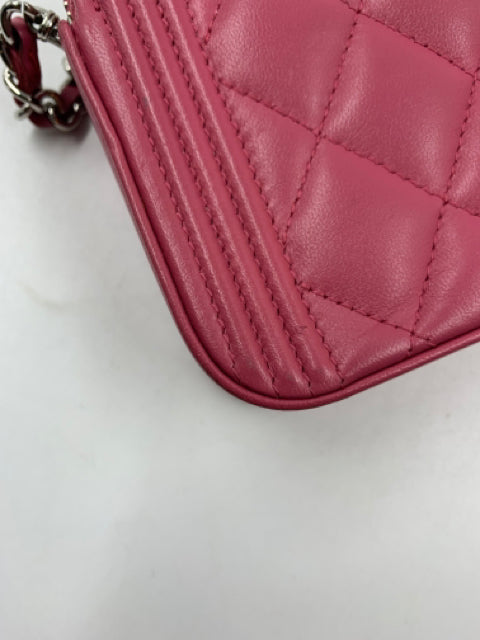 Chanel Pink Calfskin Boy Double Zip WOC