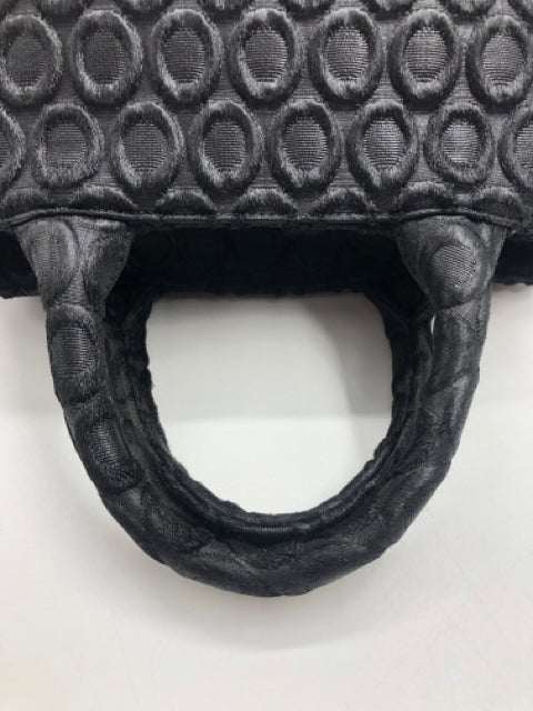 Prada Black Fabric Embossed Handbag