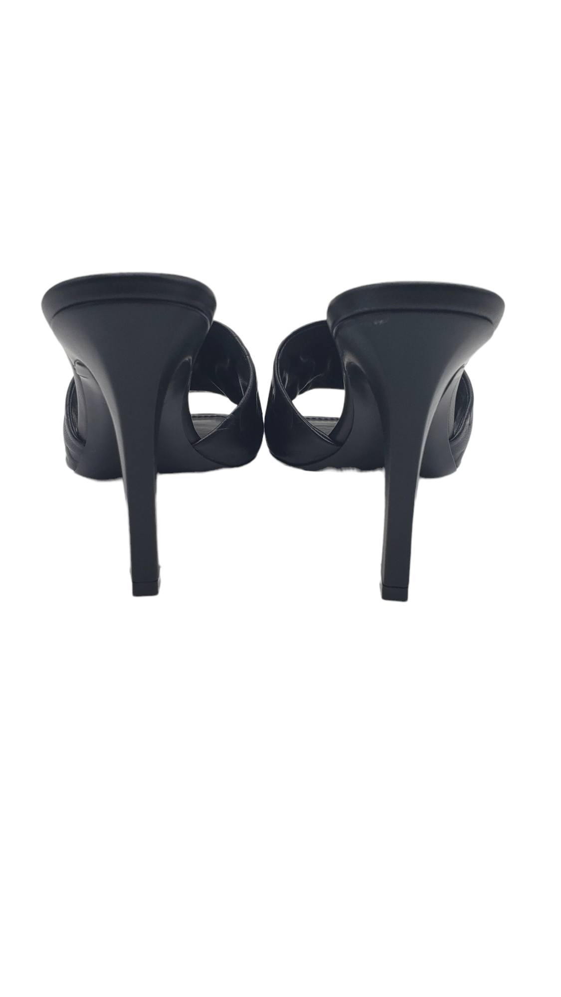 Louis Vuitton Black Leather Embossed Revival Size 40 Mules