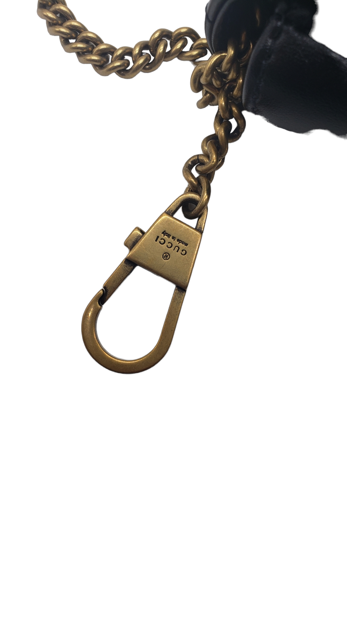 Gucci Black Leather Super Mini Marmont Shoulder Bag