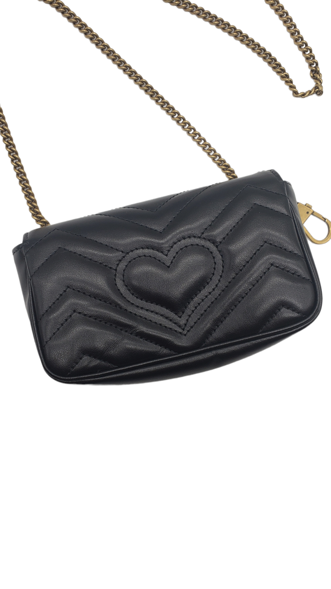 Gucci Black Leather Super Mini Marmont Shoulder Bag