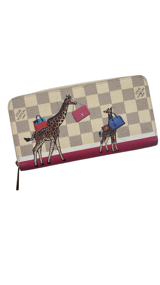 Louis Vuitton Damier Azur Christmas Animation Giraffe Zippy Wallet