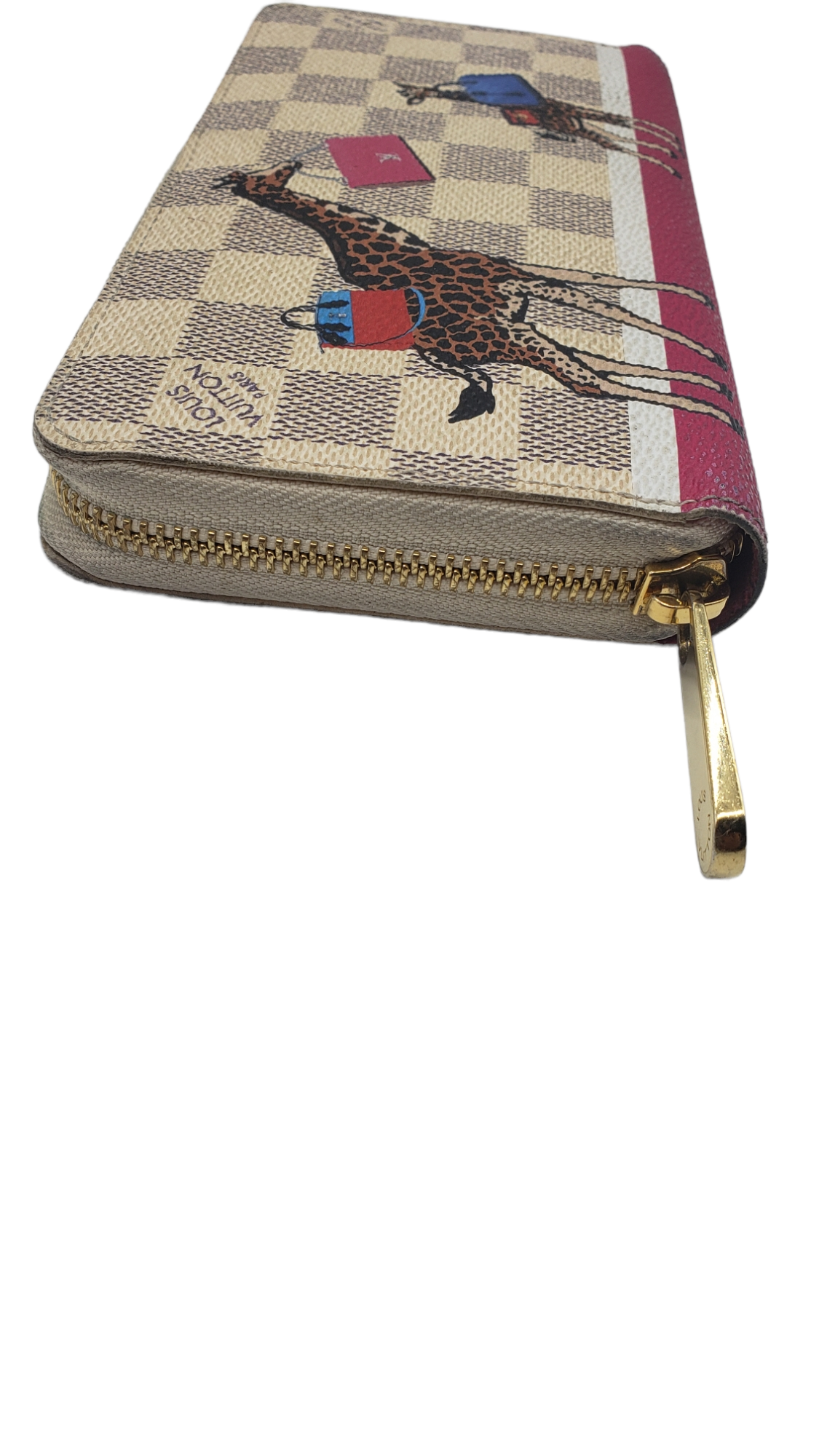 Louis Vuitton Damier Azur Christmas Animation Giraffe Zippy Wallet