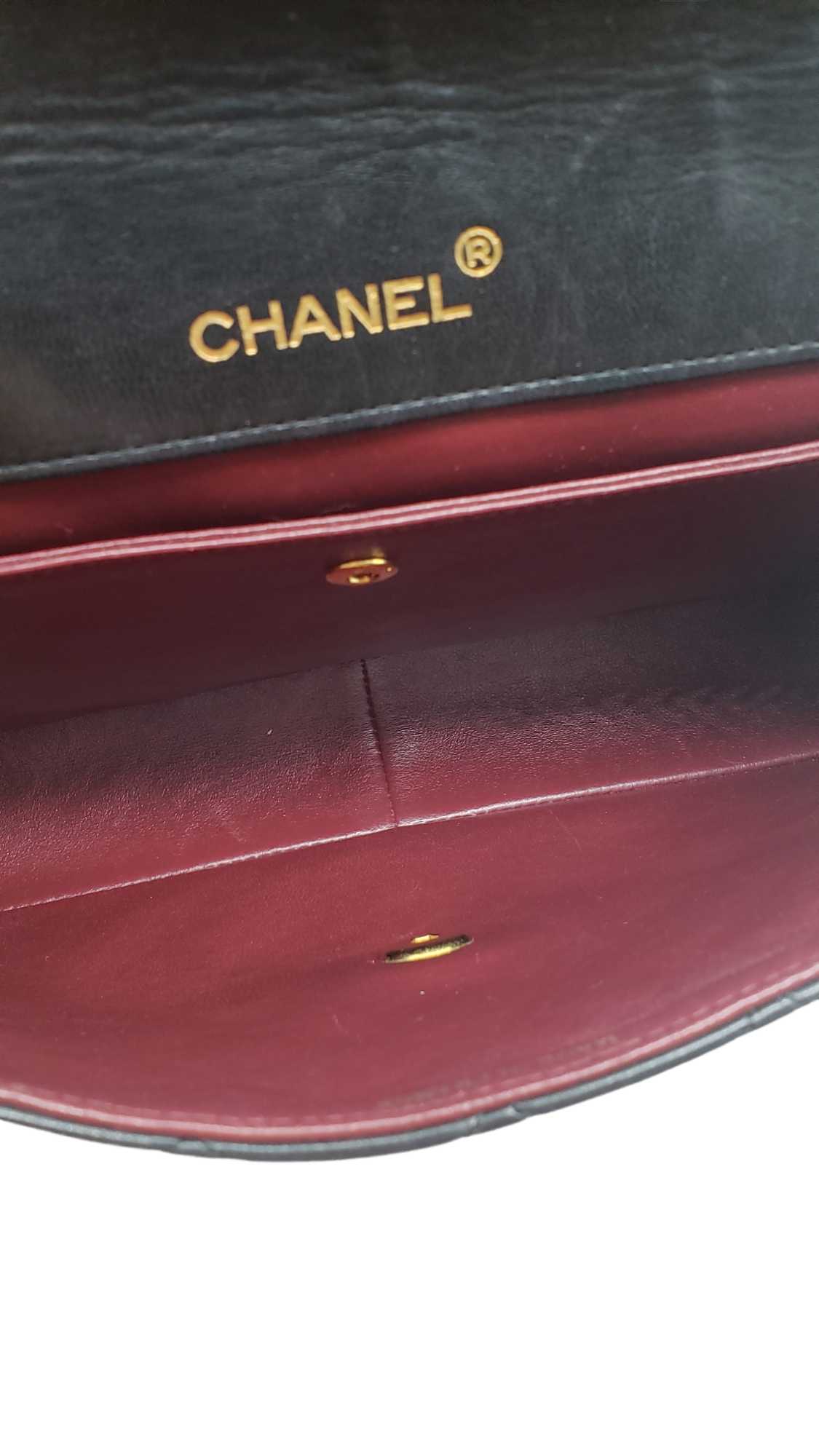 Chanel Black Vintage Lambskin 1989-1991 Quilted Trapeze Shoulder Bag