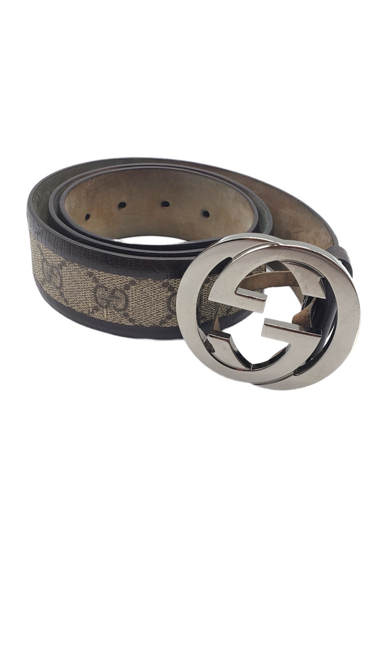 Gucci Brown GG Supreme Canvas Size 85/34 Belt