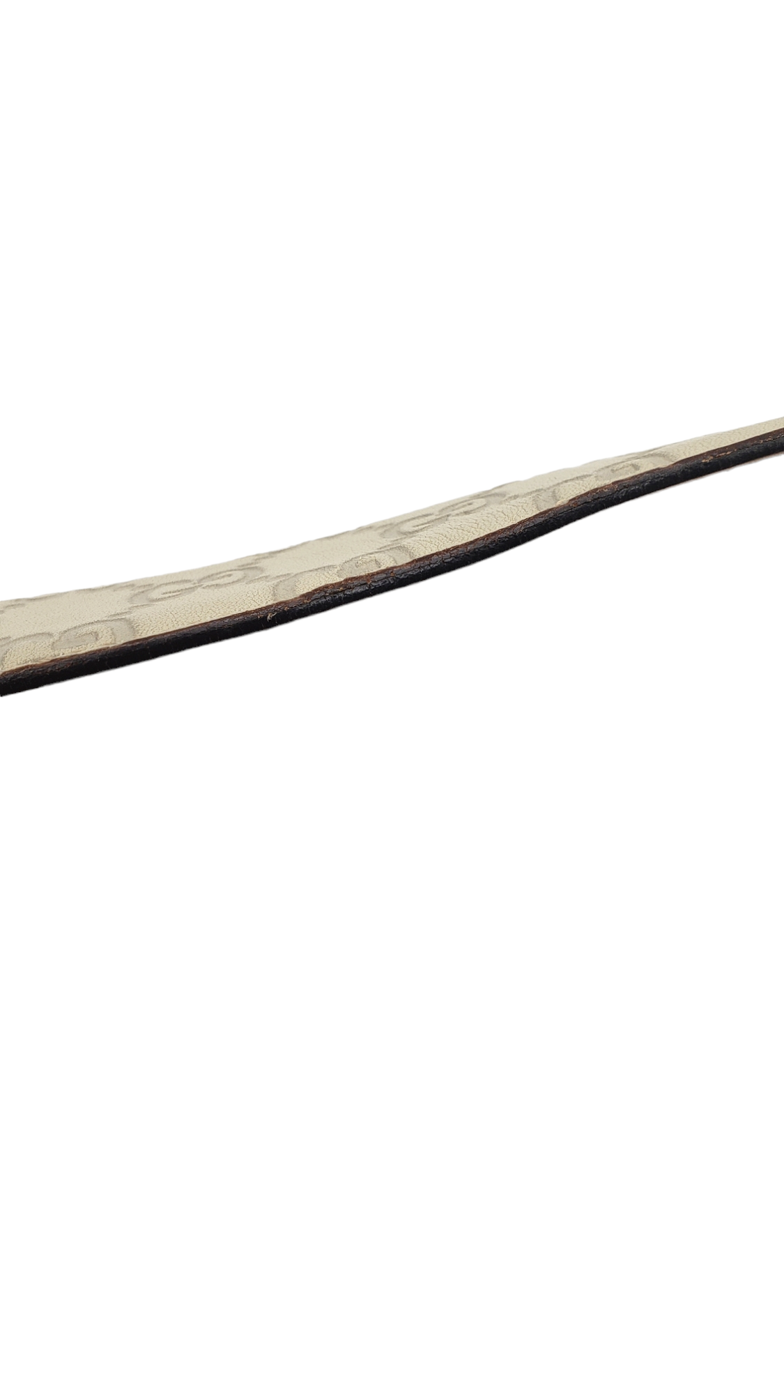 Gucci Cream GG Embossed Leather Size 85/34 Belt