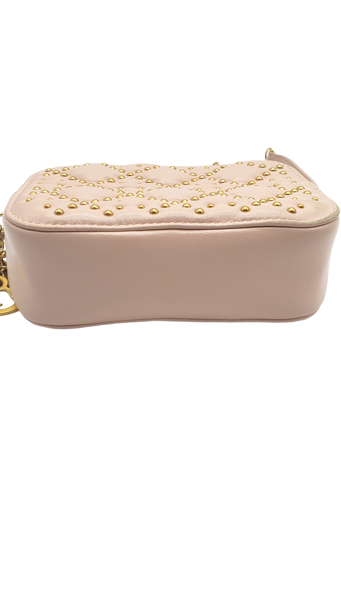 Christian Dior Blush Cannage Studded Lady Dior Camera Bag