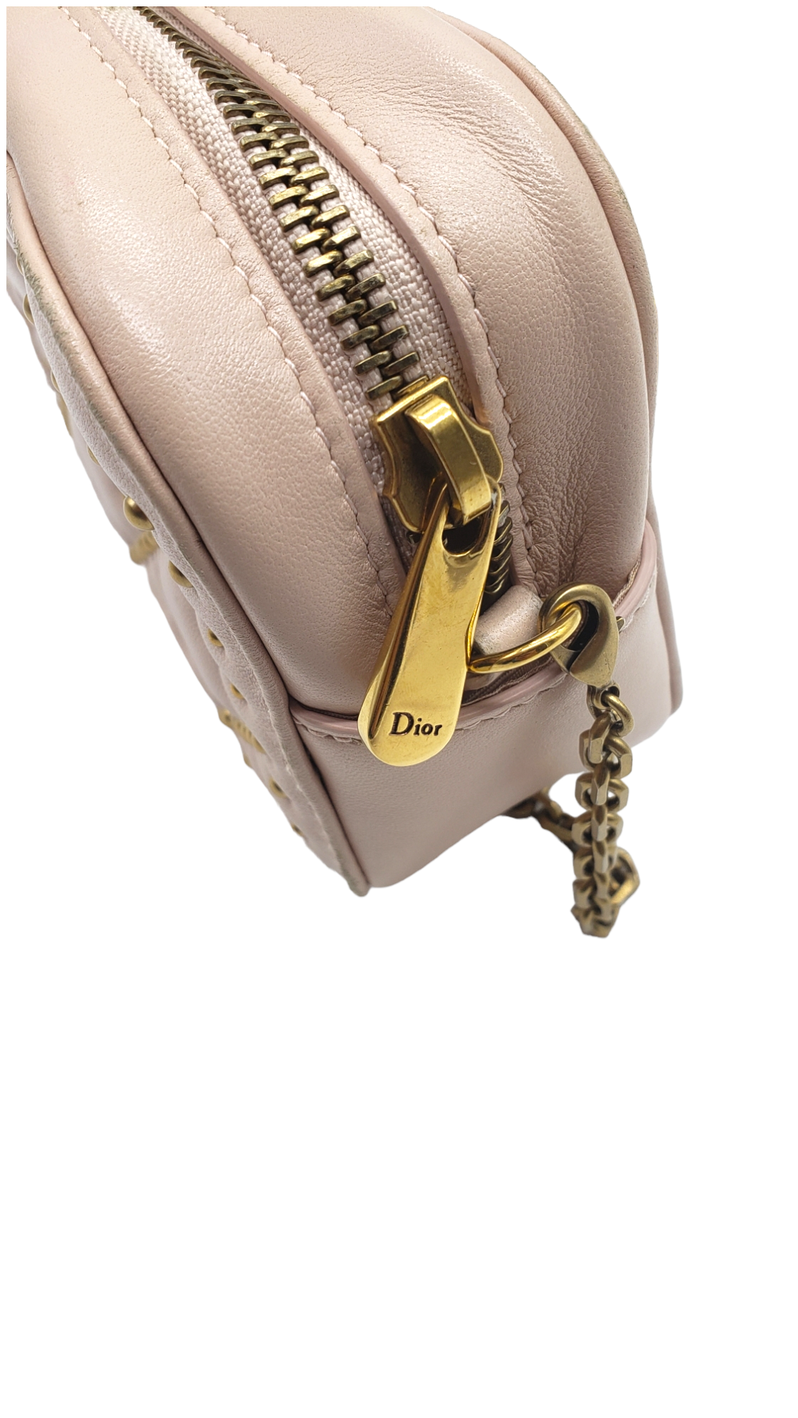 Christian Dior Blush Cannage Studded Lady Dior Camera Bag