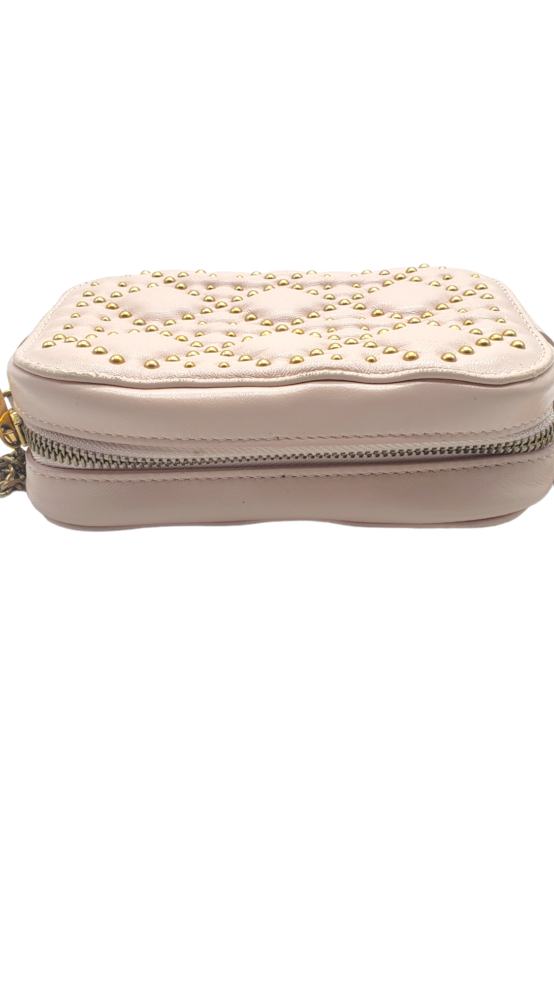 Christian Dior Blush Cannage Studded Lady Dior Camera Bag