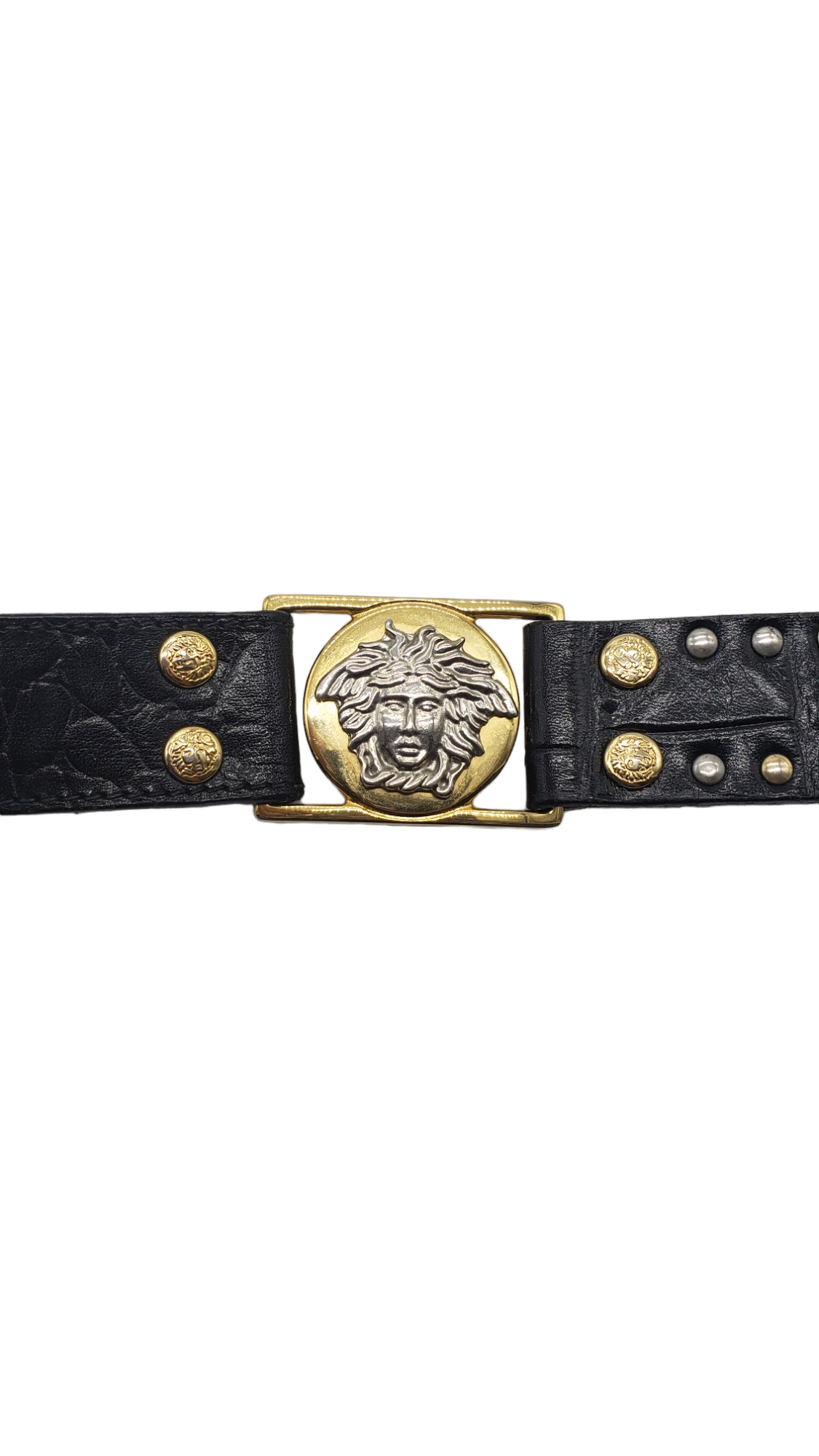 Versace Vintage Black Studded Size XS/S Mini Pouch Belt