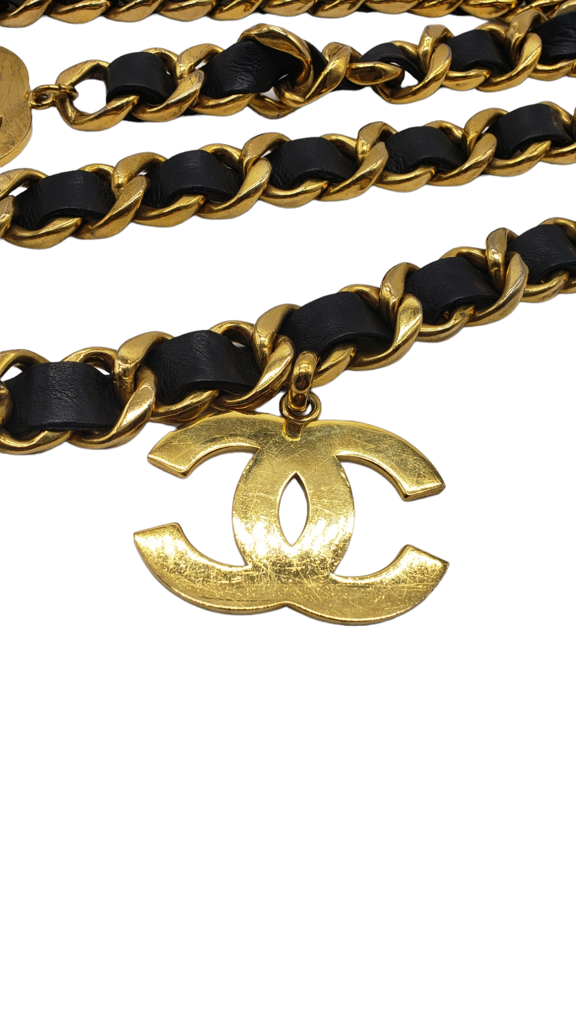 Chanel Iconic Collection 29 Jumbo Leather CC Triple Layer Belt