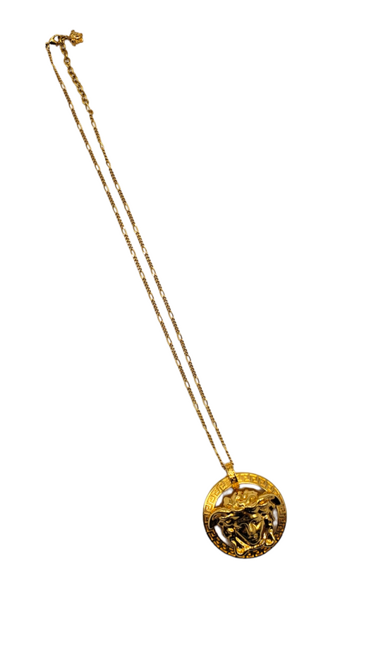 Versace Gold Large Medusa Medallion Necklace