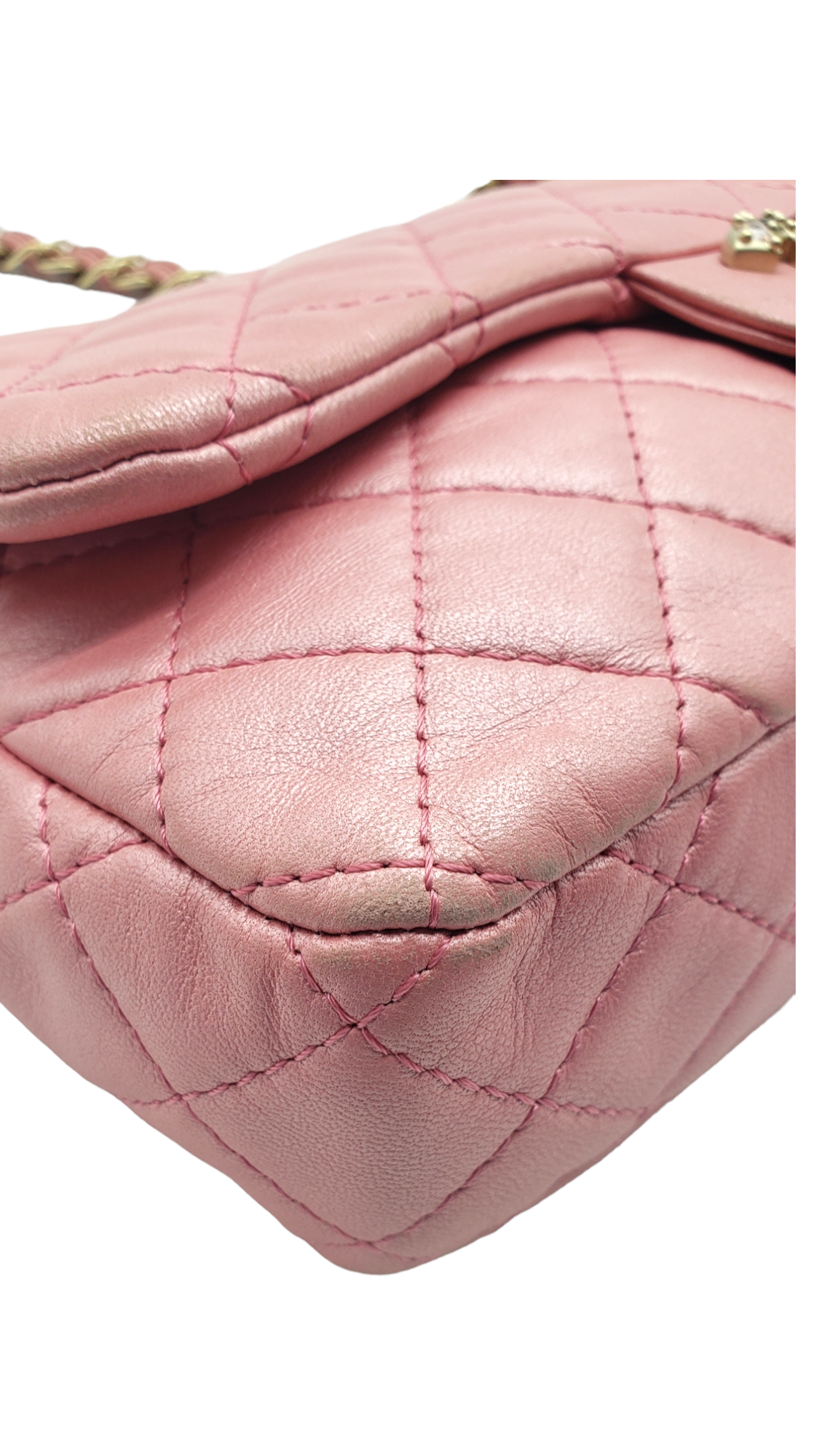 Chanel Pink 2010-2011 Lambskin Precious Jewel Flap Bag