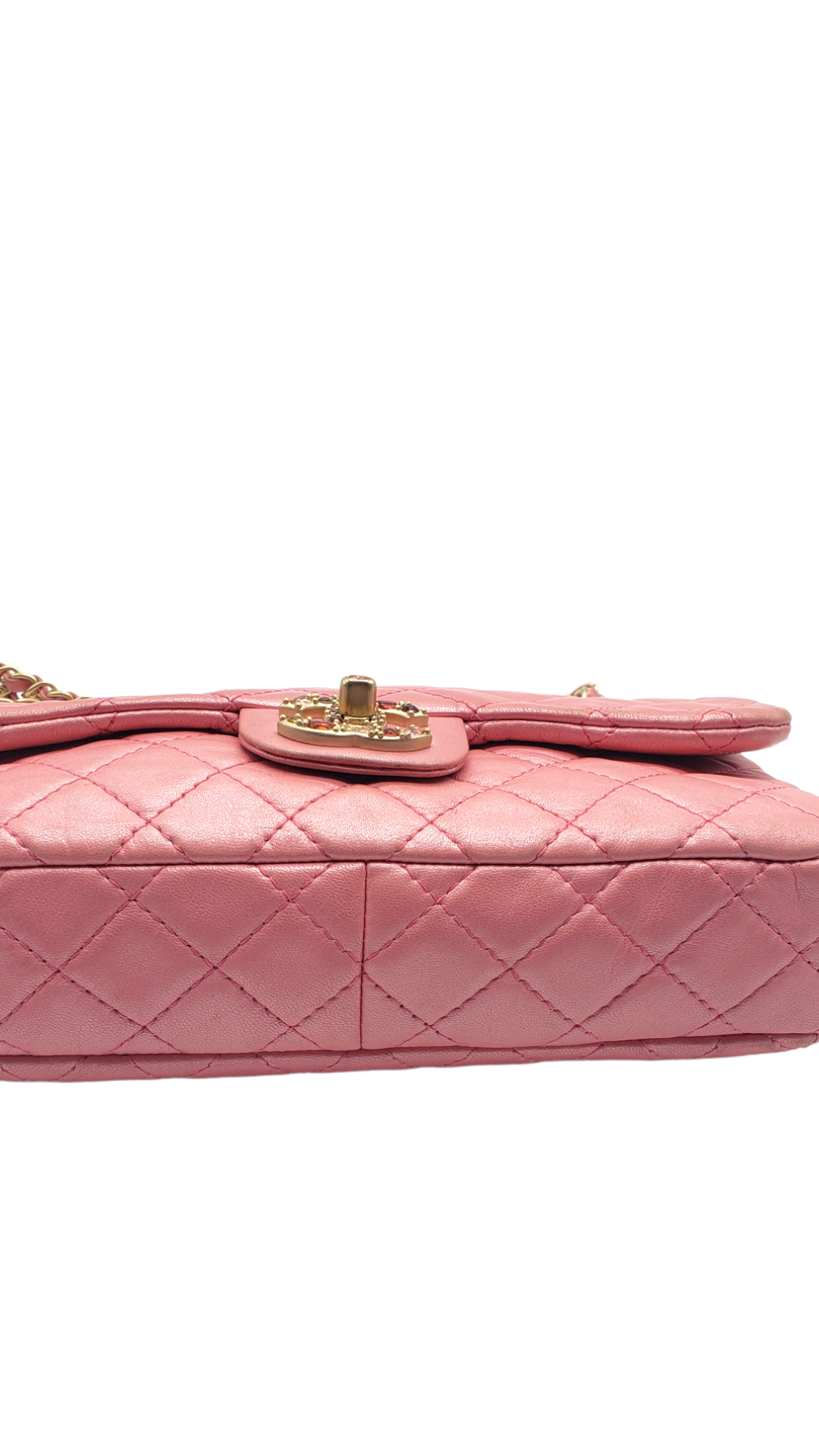 Chanel Pink 2010-2011 Lambskin Precious Jewel Flap Bag