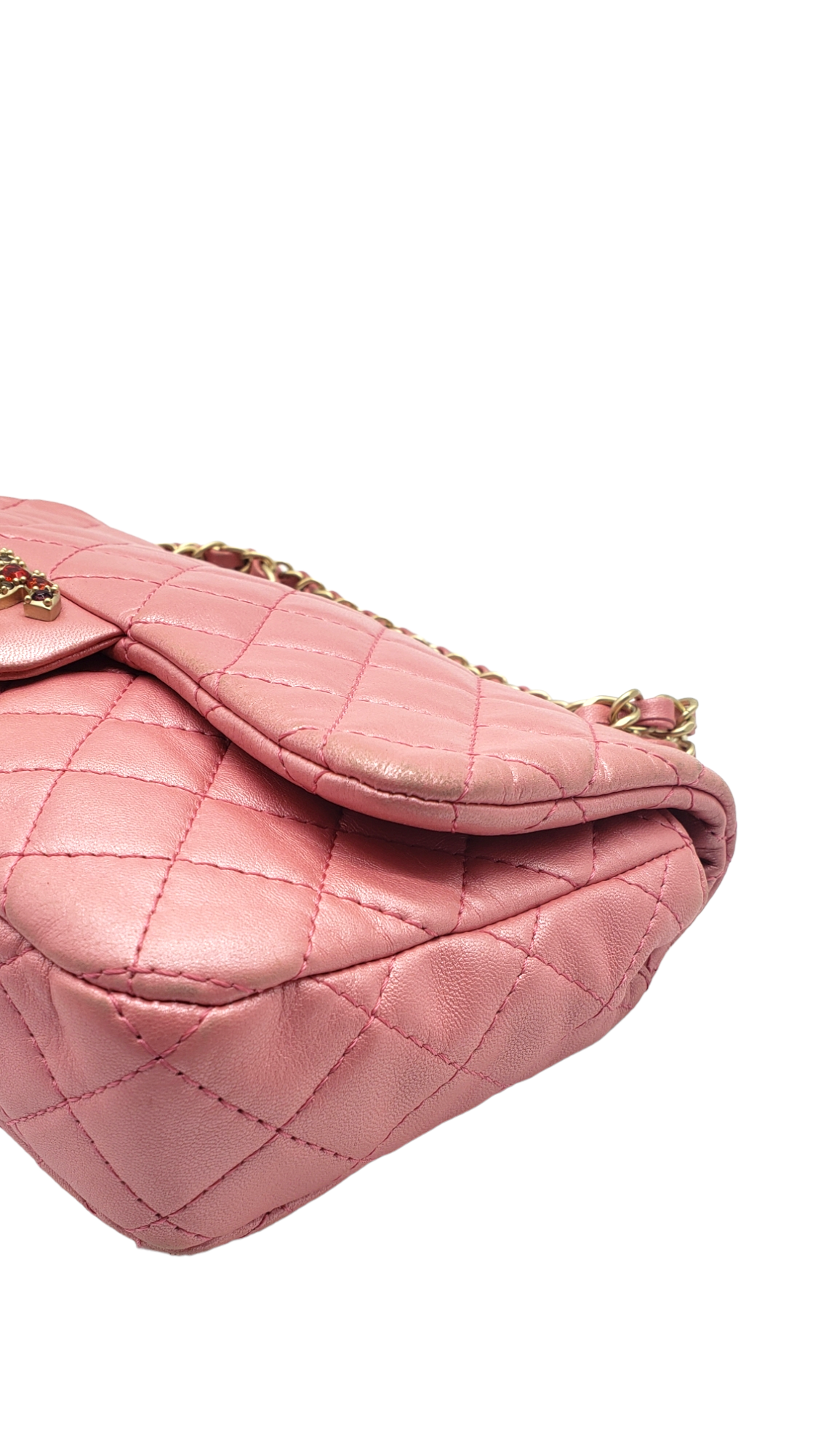 Chanel Pink 2010-2011 Lambskin Precious Jewel Flap Bag