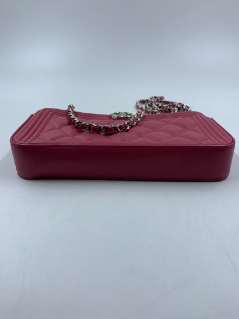 Chanel Pink Calfskin Boy Double Zip WOC