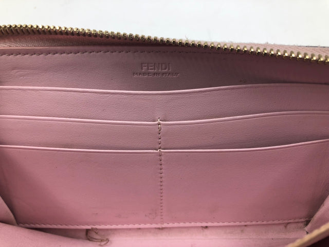 Fendi Peonia Pink Long is Leather Wallet
