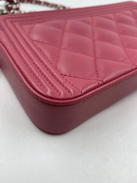 Chanel Pink Calfskin Boy Double Zip WOC