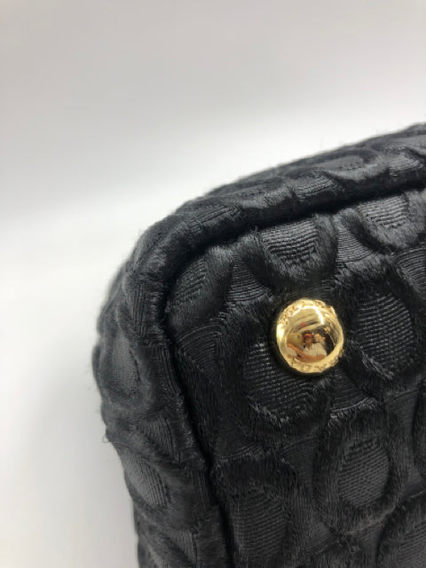 Prada Black Fabric Embossed Handbag