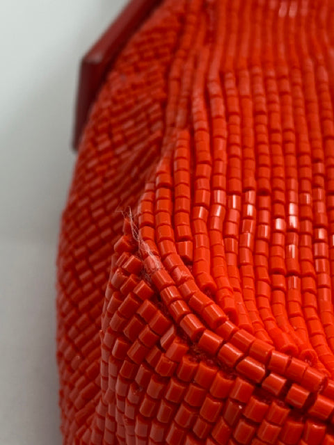 Fendi Red Beaded Baguette Shoulder Bag