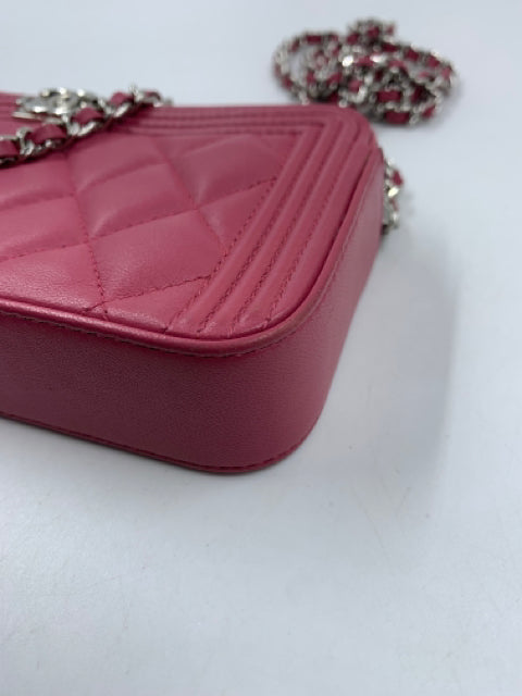 Chanel Pink Calfskin Boy Double Zip WOC