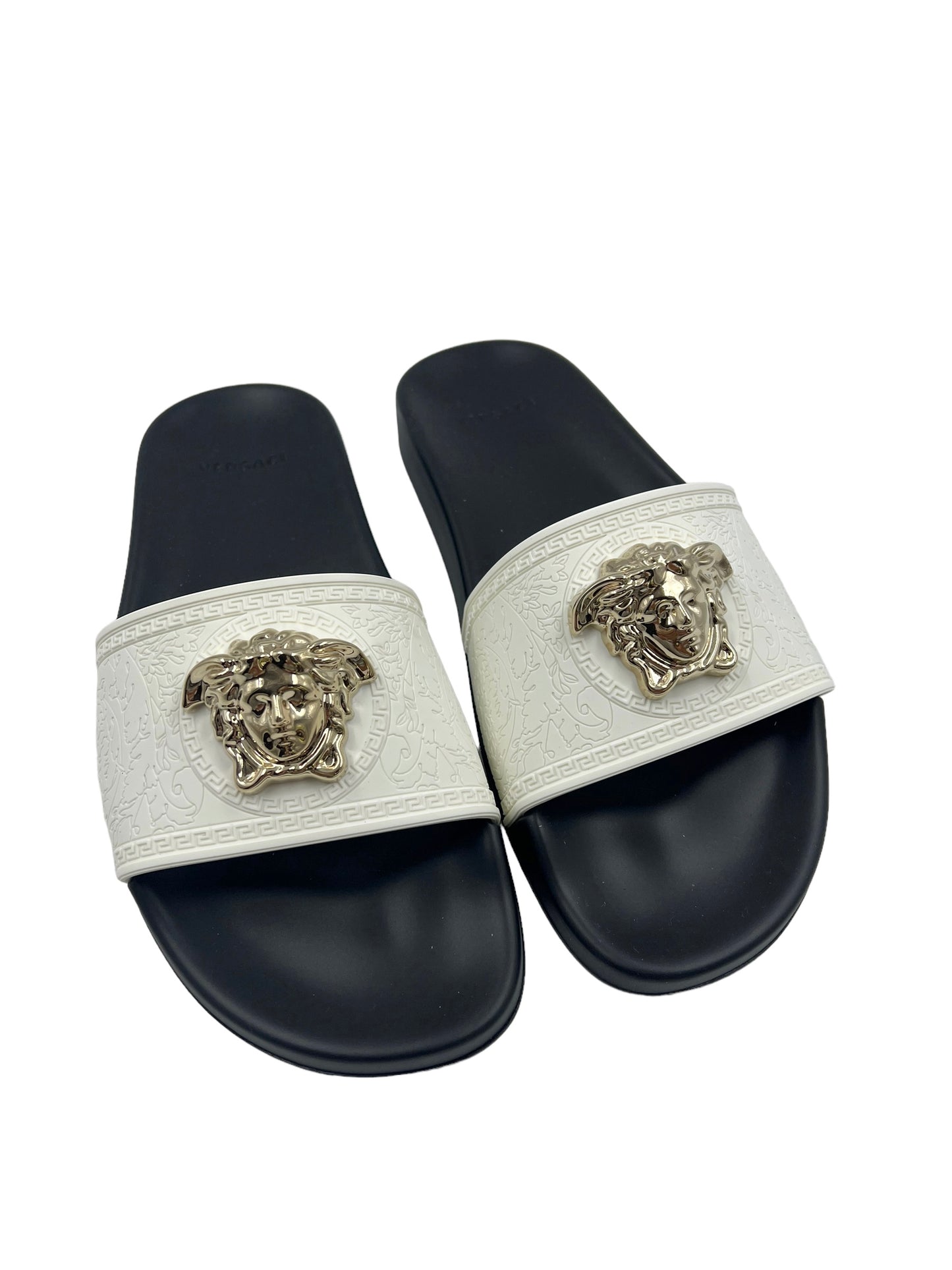 Versace Size 39 White Palazzo Pool Slides