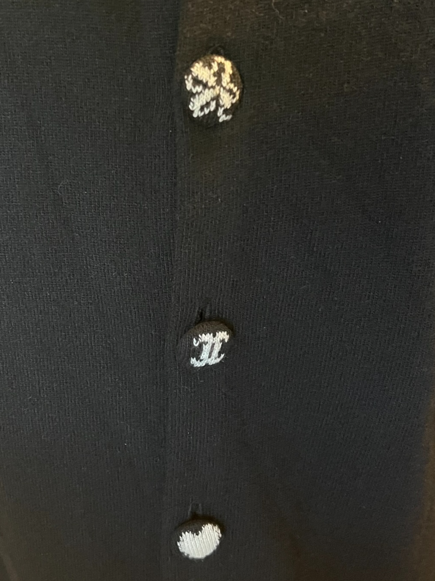 Chanel Black Cashmere 02A Logo Buttons Size 46 Sweater