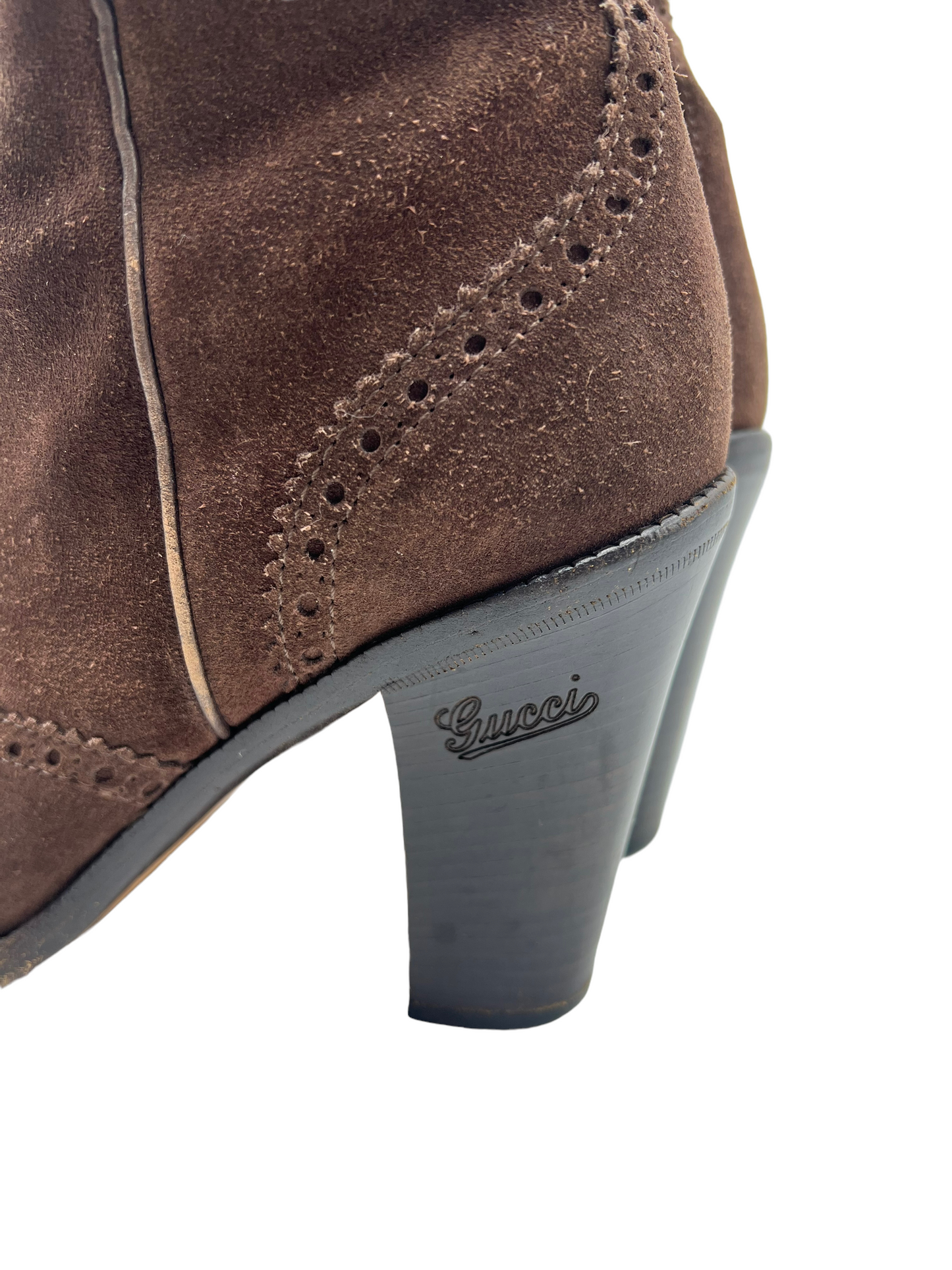 Gucci Brown Suede Size 8.5B Calf Boots