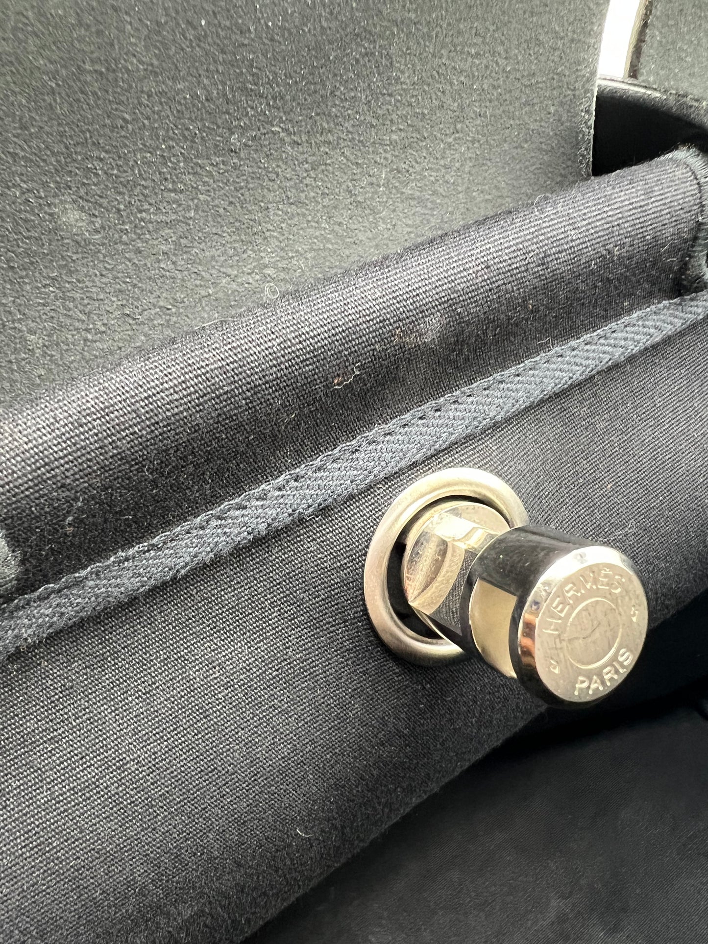 Hermes Black Toile Herbag 39 Shoulder Bag