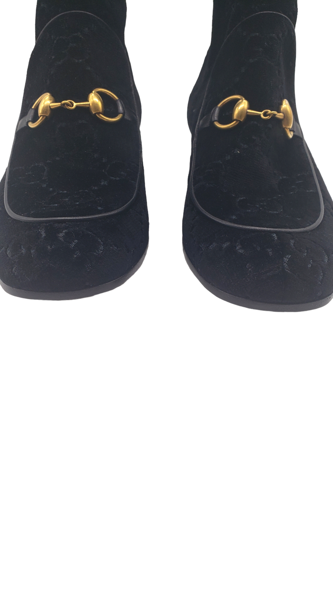 Gucci Black Black GG Velvet Horsebit Crystal Size 39 Boots