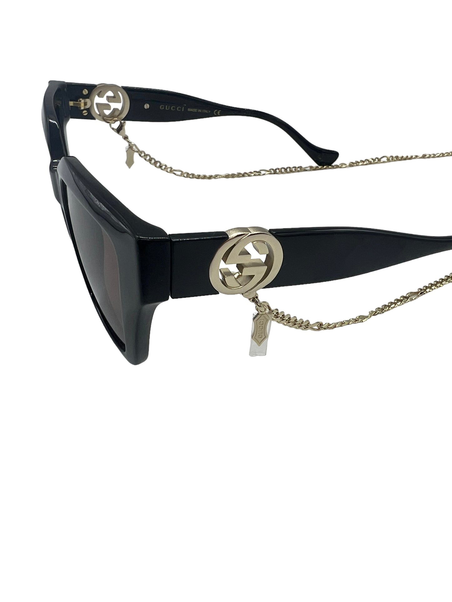 Gucci Black GG1023S Black Sunglasses With Chain