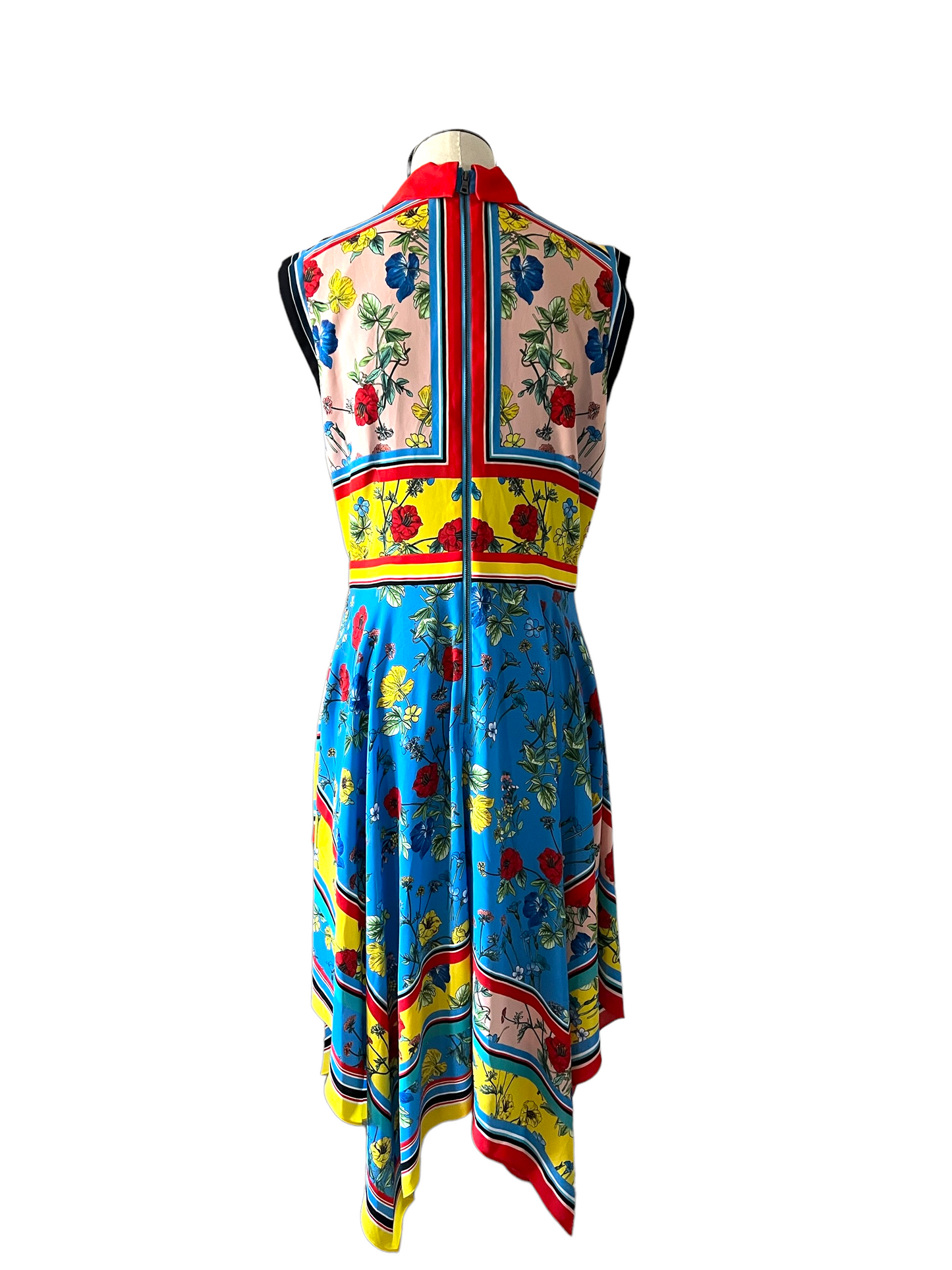 Alice + Olivia Blue Farrah Floral Scarf Dress Size 10