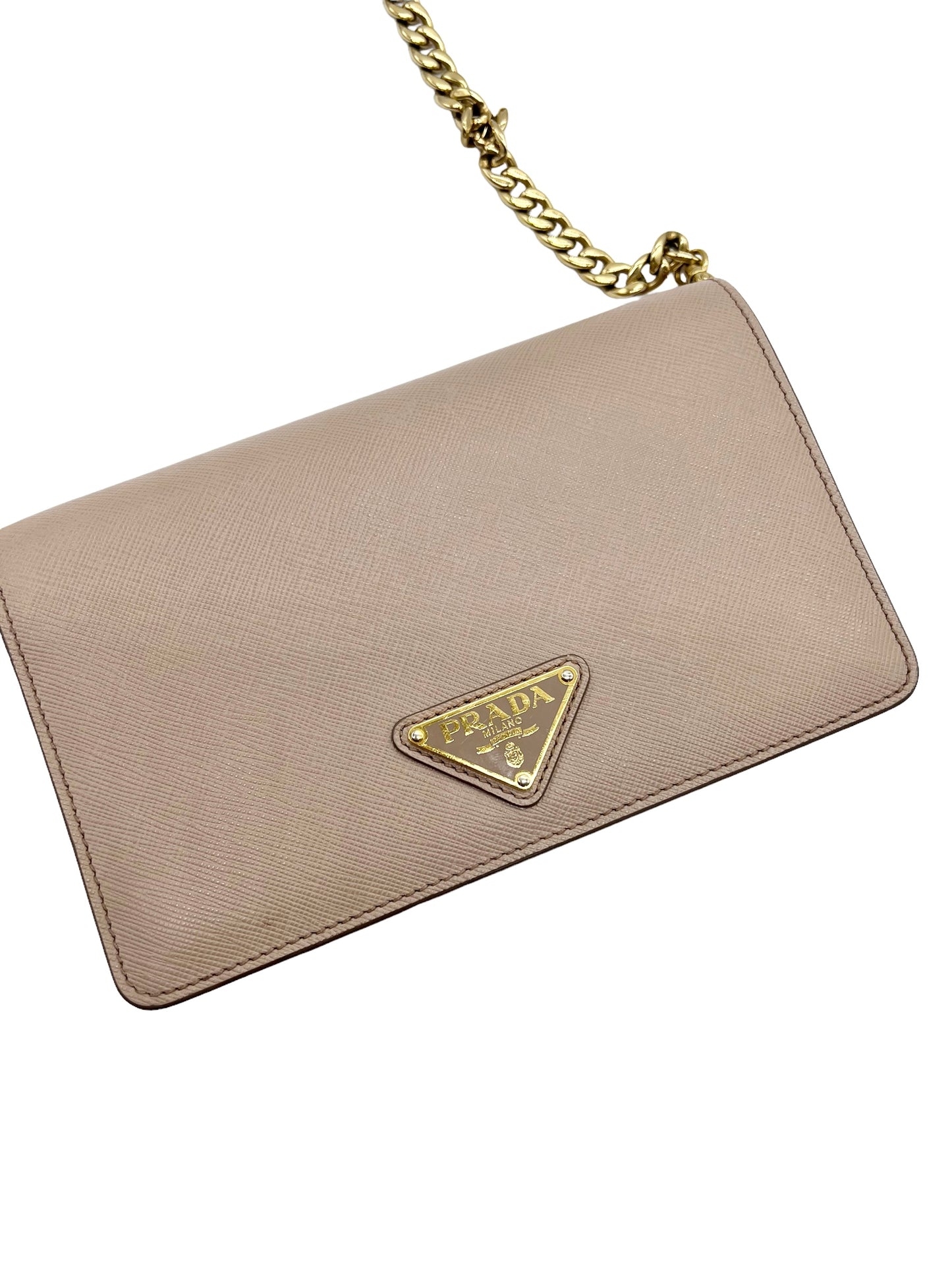 Prada Blush Saffiano Leather Chain Shoulder Bag