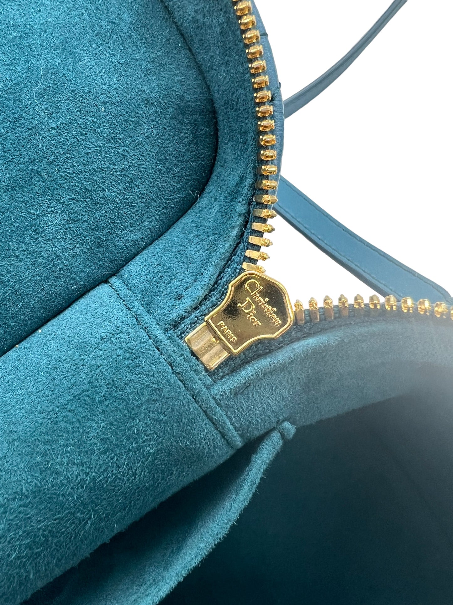 Dior Teal Lambskin Small Cannage Diortravel Vanity Case