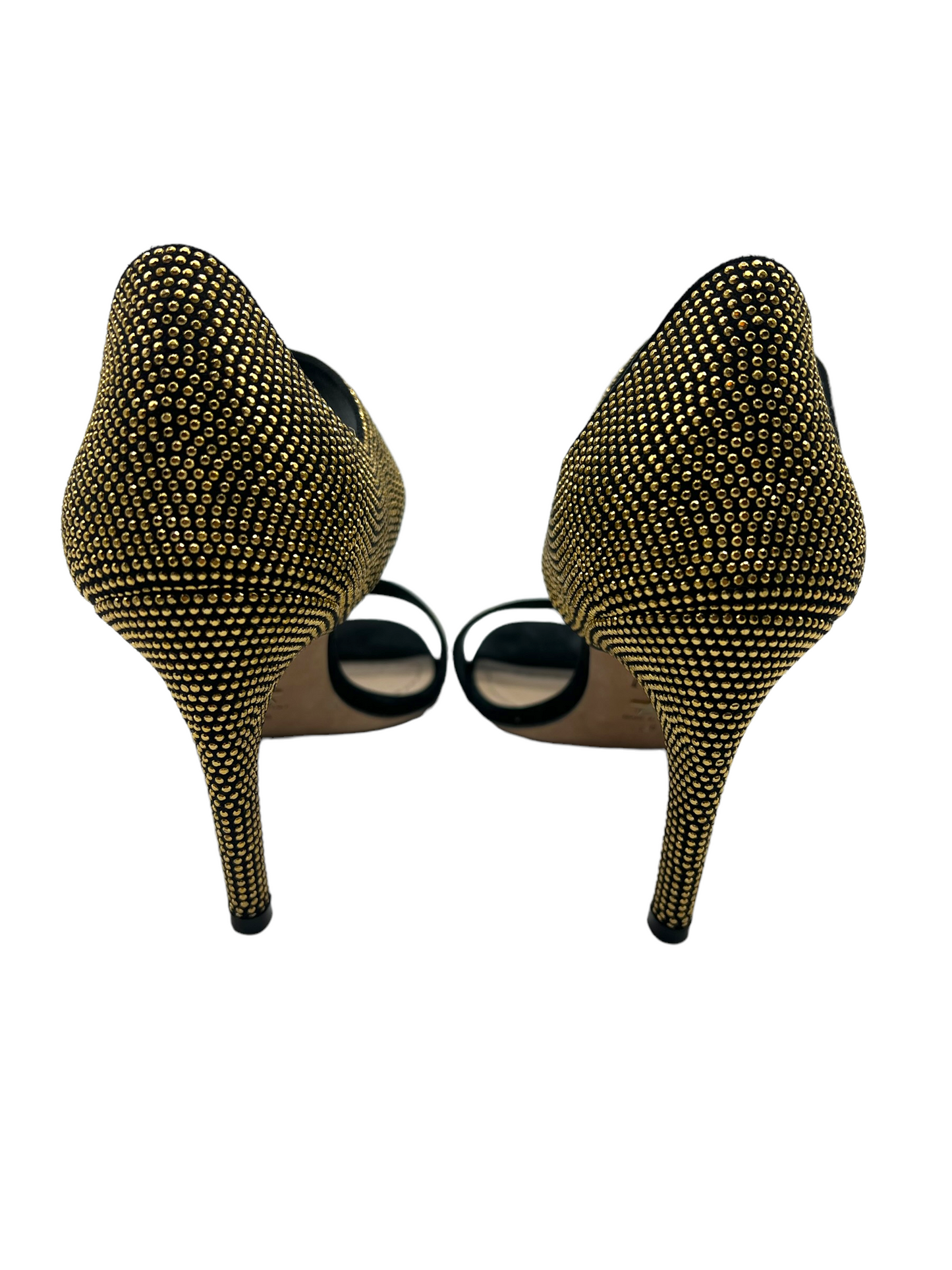 Dior Gold Studded Double Strap Size 38 Heels