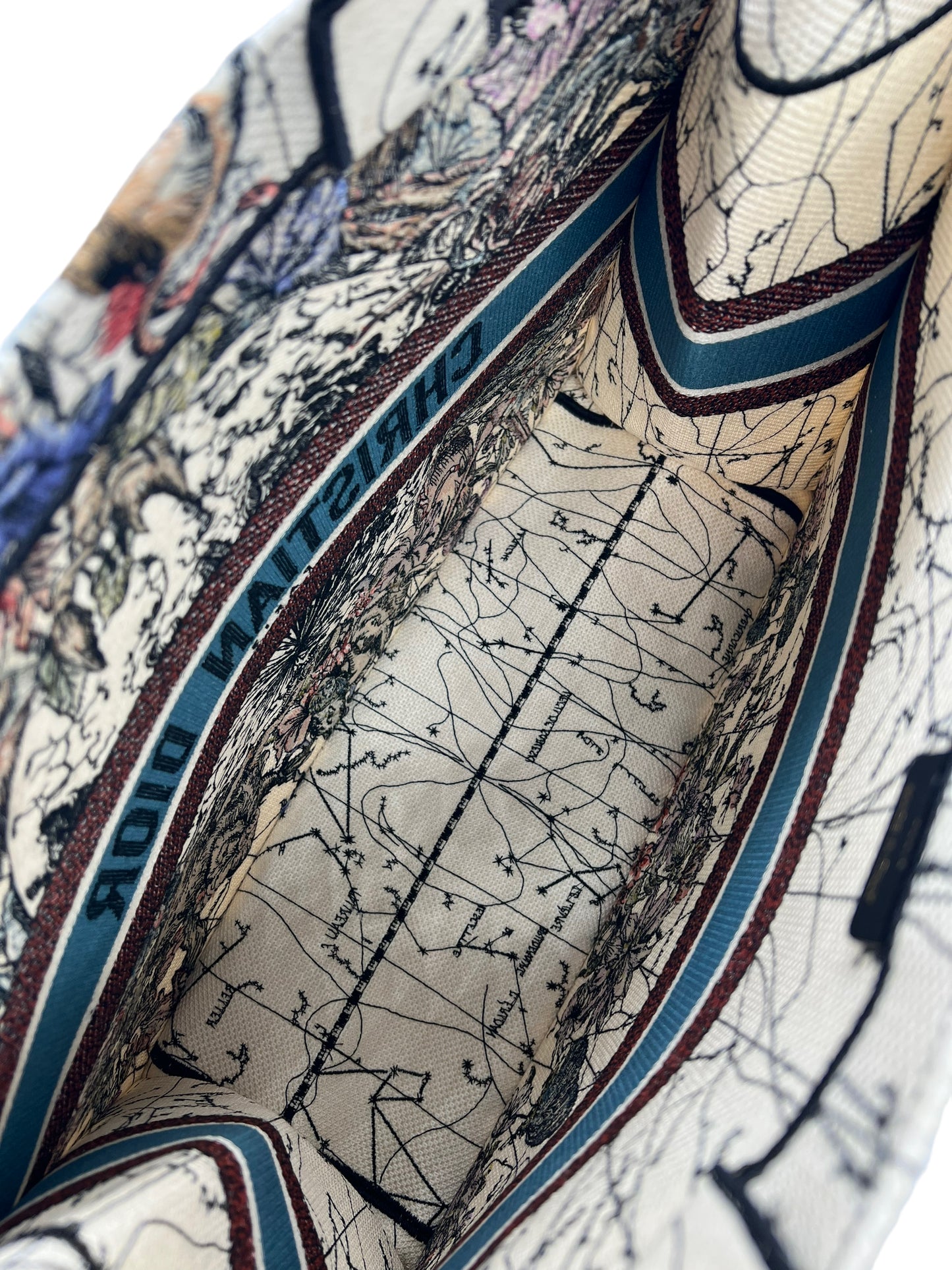 Dior Large Zodiac and Constellation Motif Embroidered Book Tote