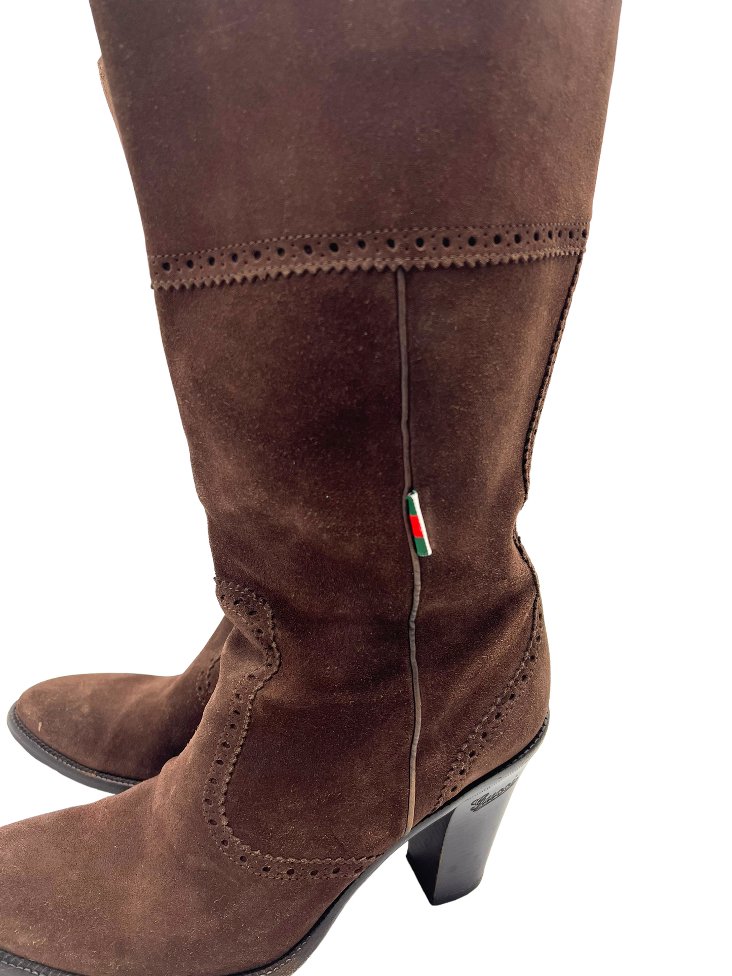 Gucci Brown Suede Size 8.5B Calf Boots