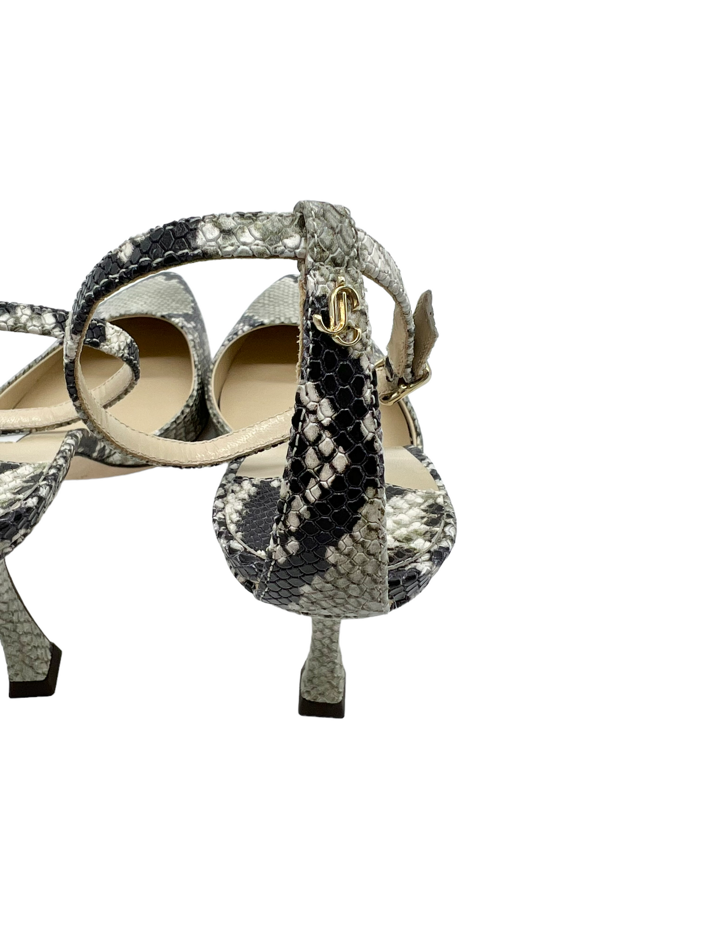 Jimmy Choo Snakeskin Embossed Size 39 Mair 90 Slingback Heels