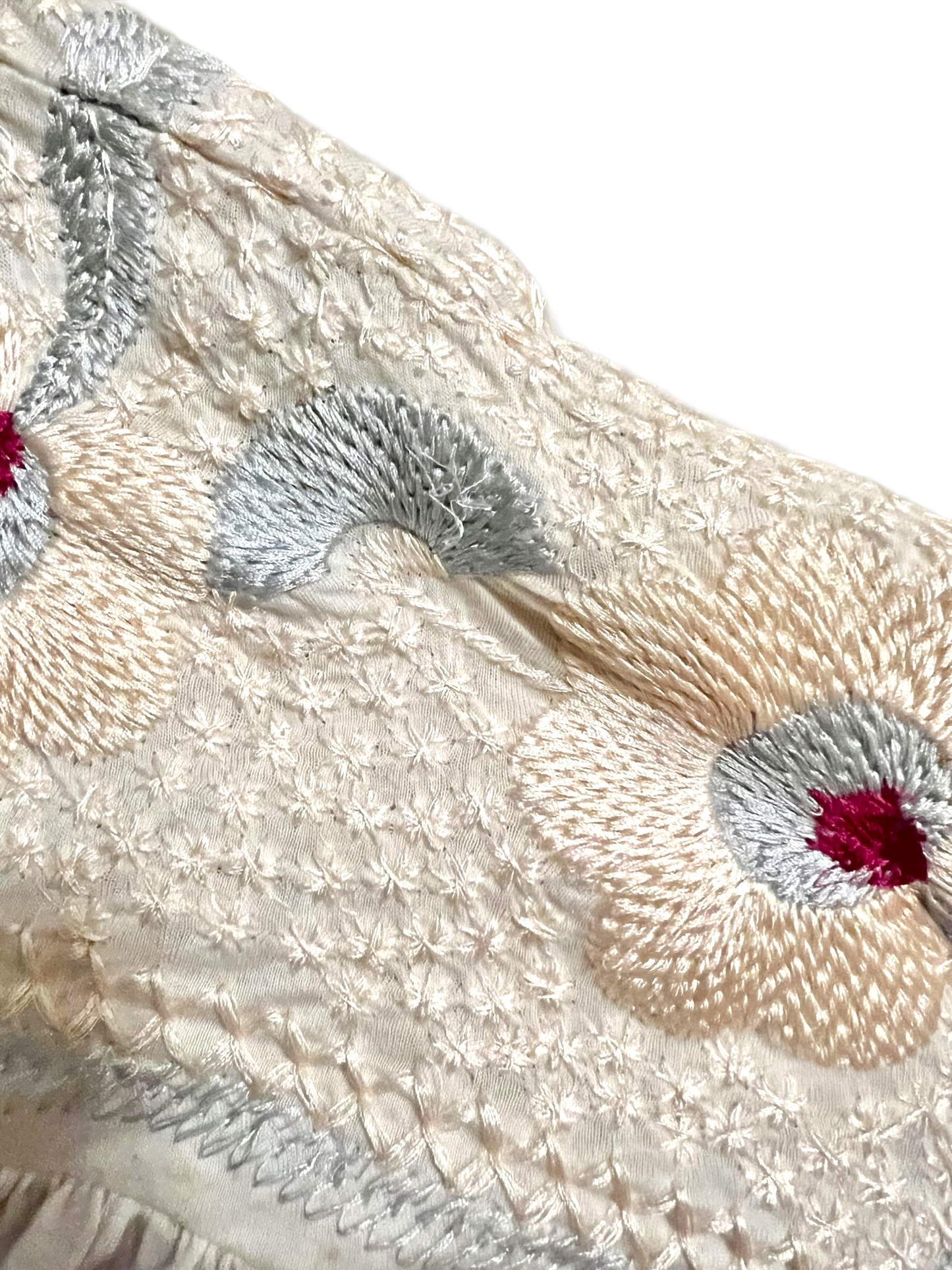 Free People Beige Embroidered Size M Top