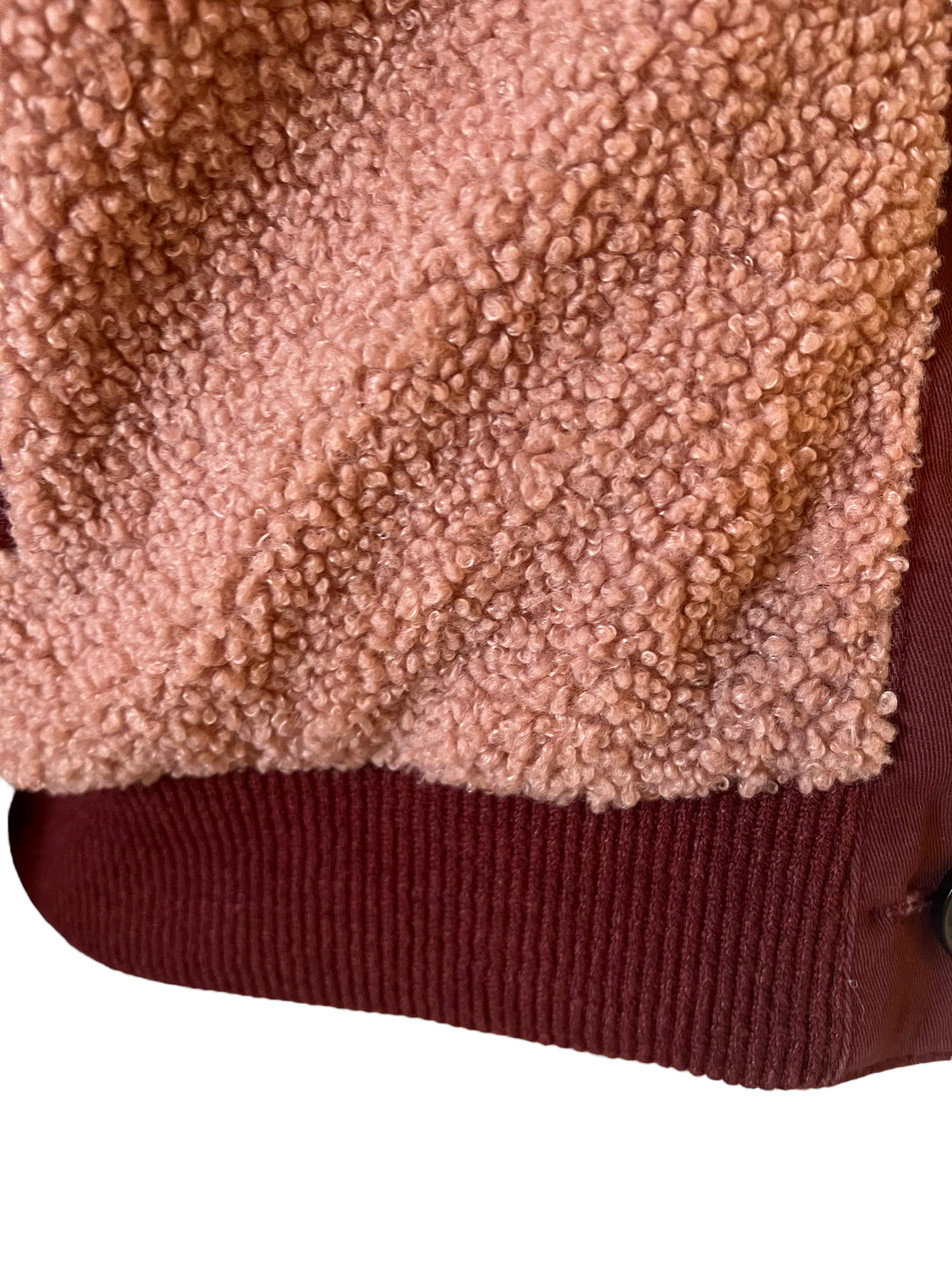 Skies Are Blue Mauve & Burgundy Teddy Jacket