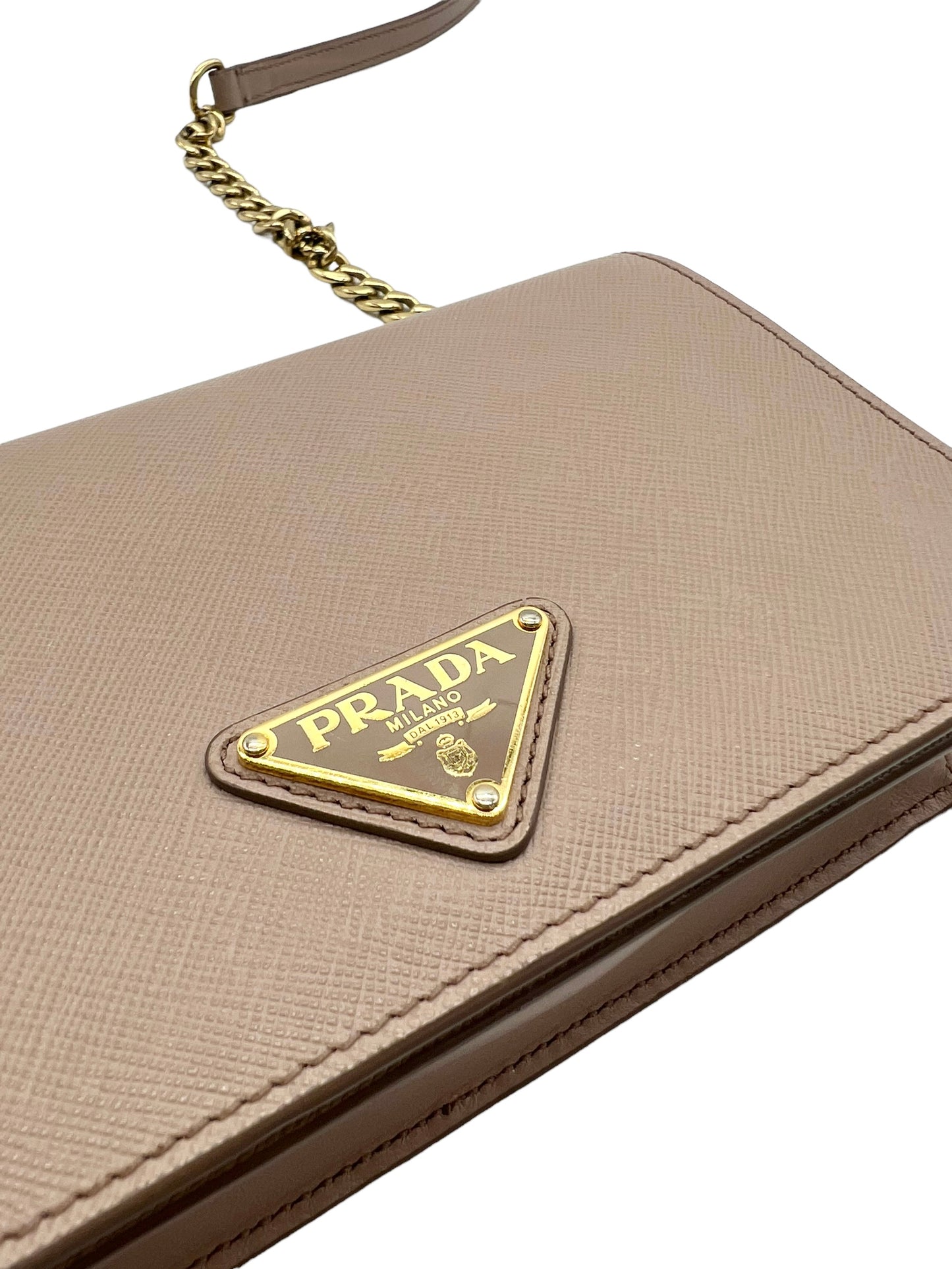 Prada Blush Saffiano Leather Chain Shoulder Bag