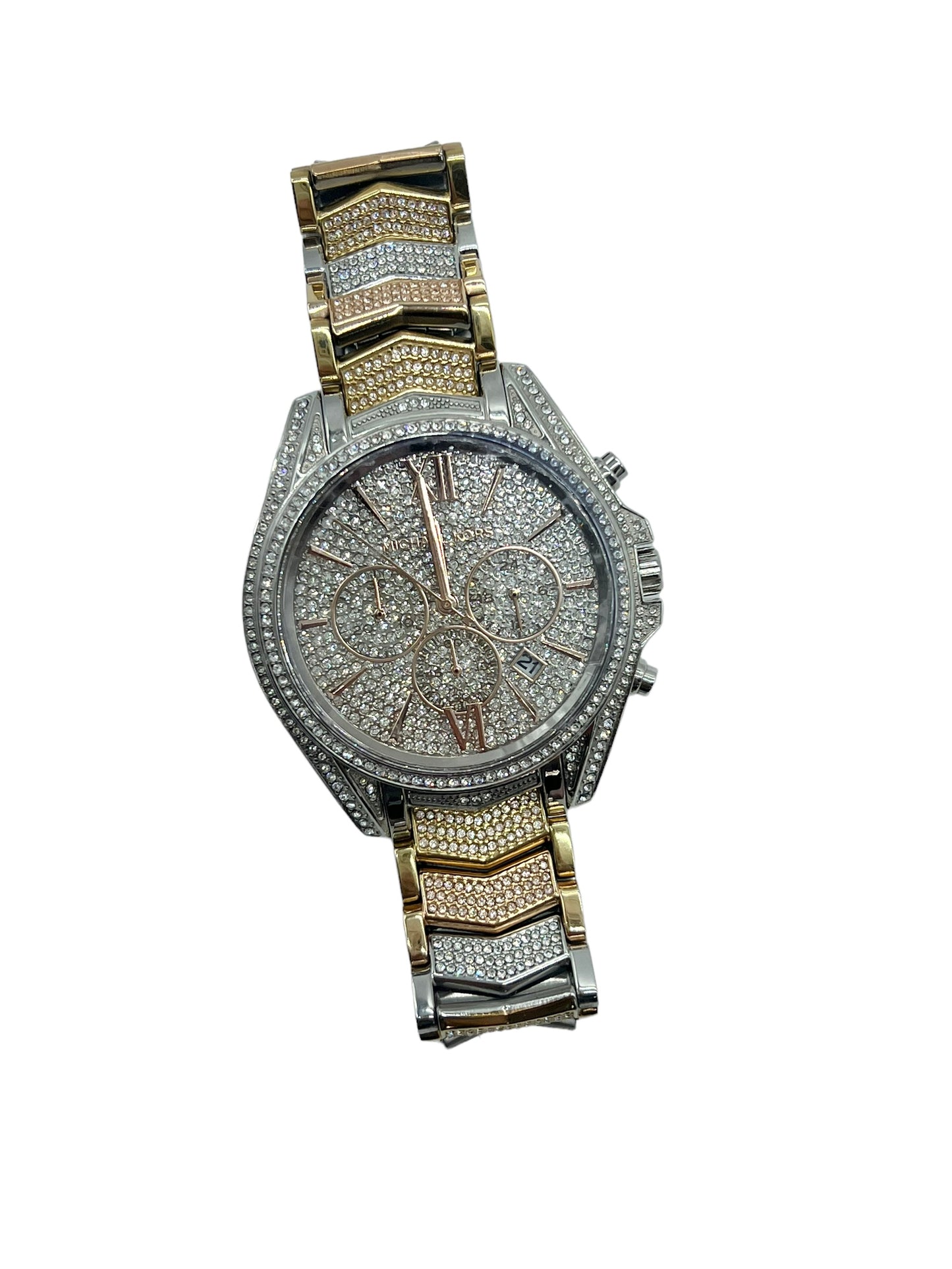 Michael Kors Whitney Pave Tri-Tone Chronograph Watch